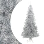 Artificial Christmas Tree with Stand Silver 240 cm PET