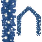 Blue Christmas Garland with LED Lights 5m - Perfect Holiday Decoration  Low Power Consumption