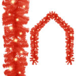 Christmas Garland with LED Lights 5m Red - Perfect Holiday Decoration  Low Power Consumption