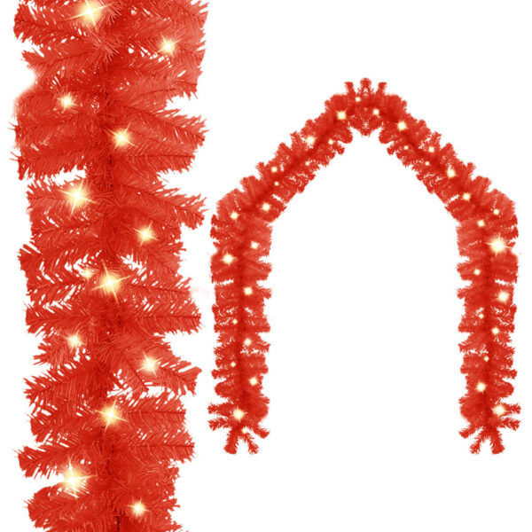 Christmas Garland with LED Lights 5m Red - Perfect Holiday Decoration  Low Power Consumption