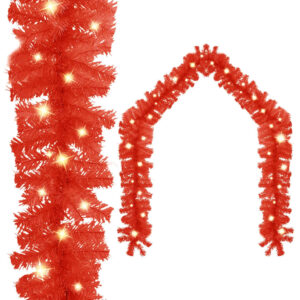 Christmas Garland with LED Lights 10m Red - Perfect Holiday Decoration  Low Power Consumption