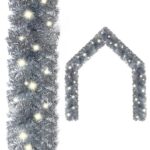 Silver Christmas Garland with LED Lights 10m - Perfect Holiday Decoration  Low Power Consumption