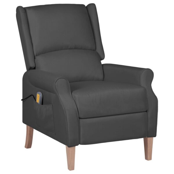 Massage Reclining Chair Dark Grey Fabric