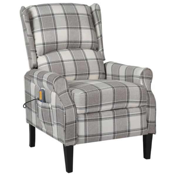 Massage Reclining Chair Grey Fabric