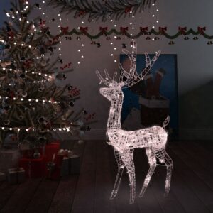 Acrylic Reindeer Christmas Decoration with Warm White LEDs - Indoor and Outdoor Use