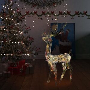 Colourful Acrylic Reindeer Christmas Decoration with 140 Energy-Saving LEDs  8 Lighting Modes  Indoor and Outdoor Use