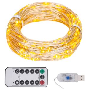 LED String Lights Warm White 300 LEDs 30m with Remote Control and 8 Lighting Modes