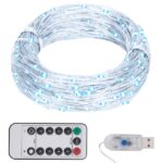 LED String Lights Cold White 150 LEDs 15m Length with Remote Control and 8 Lighting Modes