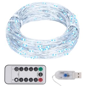 LED String Lights Cold White 300 LEDs 30m with Remote Control and 8 Lighting Modes