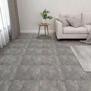 Premium Self-Adhesive PVC Flooring Planks Set  Grey  Mildew-Resistant  Waterproof  Nonslip