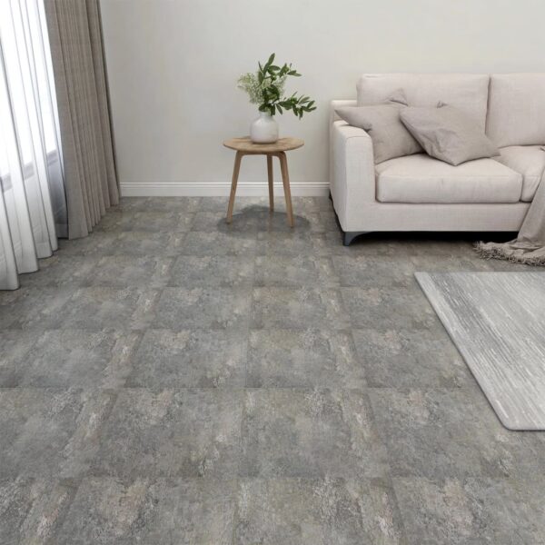 Premium Self-Adhesive PVC Flooring Planks Set  Grey  Mildew-Resistant  Waterproof  Nonslip