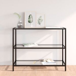 Stylish Transparent Corner Shelf in Tempered Glass and Iron for Home Decor Storage