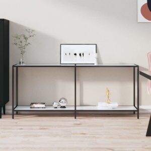 Console Table White 180x35x75.5 cm Tempered Glass