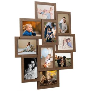 Collage Photo Frame for Picture 10 pcs 10x15 cm Light Brown MDF