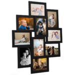 Black Collage Photo Frame for Ten Pictures  13x18 cm  MDF Material  Wall Decor  Modern Design