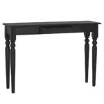 Solid Mahogany Wood Console Table in Light Black  Rustic Charm  Durable  with Drawer