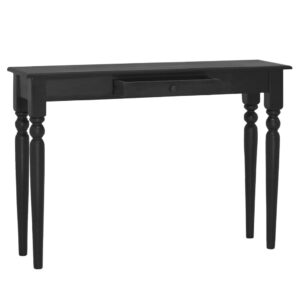 Solid Mahogany Wood Console Table in Light Black  Rustic Charm  Durable  with Drawer