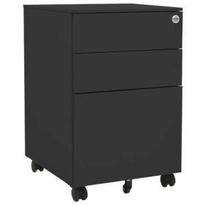 Steel Mobile File Cabinet Anthracite with Locks and Drawers for Office Storage