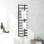 Black Steel Towel Rack - Wall Mounted  Durable  Space Saving  Easy Assembly  Bathroom Decor