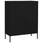 Storage Cabinet Black 80x35x101.5 cm Steel