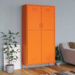 Wardrobe Orange 90x50x180 cm Steel