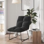 Leisure Chair with Metal Frame Black Velvet