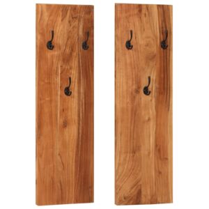 Wall-mounted Coat Racks 2 pcs 36x3x110 cm Solid Acacia Wood