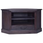 Corner TV Cabinet Light Black 80x40x49 cm Solid Wood Mahogany