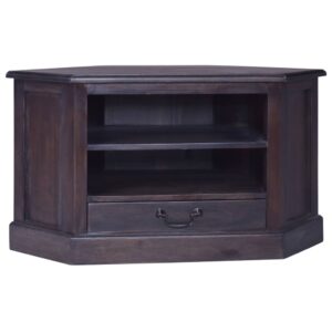 Corner TV Cabinet Light Black 80x40x49 cm Solid Wood Mahogany