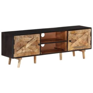 Rough Mango and Solid Acacia Wood TV Cabinet - Ample Storage  Polished  Painted  Lacquered