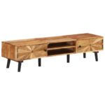 Solid Acacia Wood TV Cabinet - Durable  Weather Resistant  Unique Design  Ample Storage Space