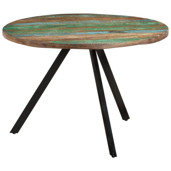 Reclaimed Solid Wood Dining Table  Vintage   Eco-Friendly  Handmade  Multicolour  Iron Base