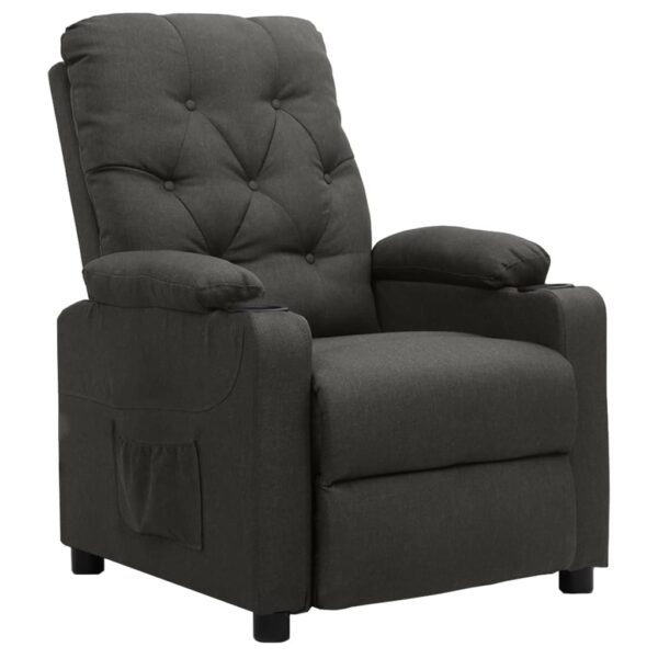 Recliner Chair Dark Grey Fabric