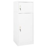 High-Quality Steel Saddle Cabinet with Lockable Doors and Adjustable Rack in White