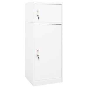 High-Quality Steel Saddle Cabinet with Lockable Doors and Adjustable Rack in White