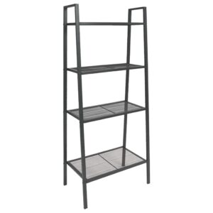 Ladder Bookcase 4 Tiers Metal Anthracite