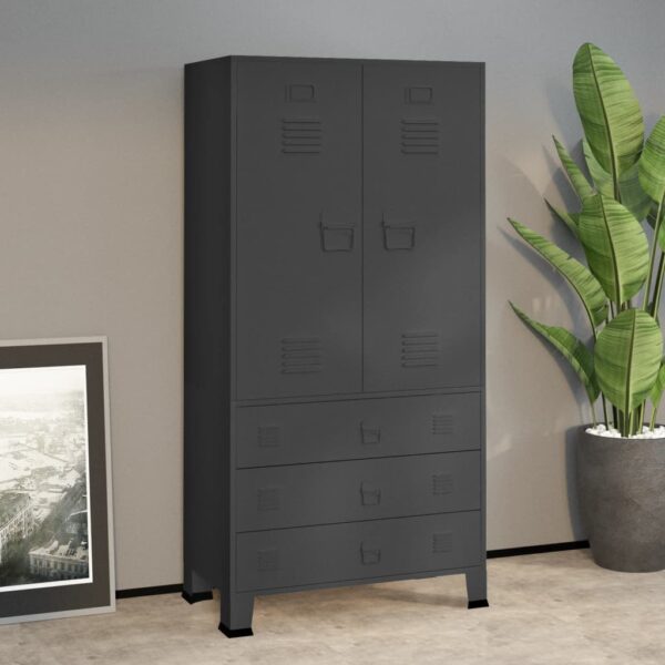 Industrial Wardrobe Anthracite 90x50x180 cm Metal