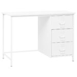 Industrial Desk with Drawers White 105x52x75 cm Steel