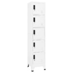 White Steel Locker Cabinet with Lockable Doors and Air Vents for Office and School Use