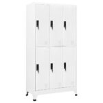 Locker Cabinet White 90x45x180 cm Steel