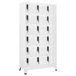 Locker Cabinet White 90x40x180 cm Steel