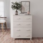 Sideboard HAMAR White 79x40x103.5 cm Solid Wood Pine