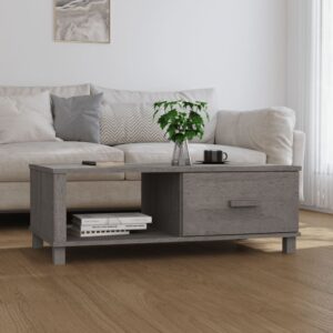 Coffee Table "HAMAR" Light Grey 100x55x35 cm Solid Wood Pine