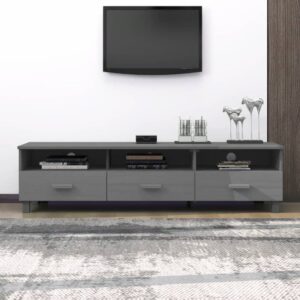 TV Cabinet "HAMAR" Dark Grey 158x40x40 cm Solid Wood Pine