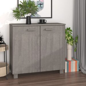 Sideboard "HAMAR" Light Grey 85x35x80 cm Solid Wood Pine