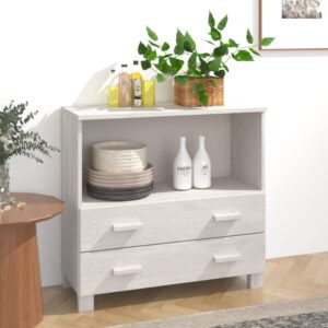 Sideboard "HAMAR" White 85x35x80 cm Solid Wood Pine