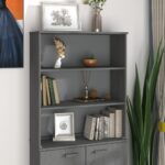 Top for Highboard"HAMAR" Dark Grey 85x35x100cm Solid Wood Pine