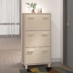 Shoe Cabinet "HAMAR" Honey Brown 59.5x35x117 cm Solid Wood Pine