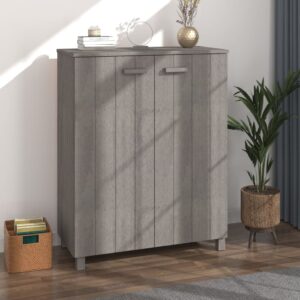 Shoe Cabinet "HAMAR" Light Grey 85x40x108 cm Solid Wood Pine