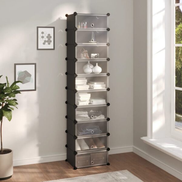 High-Quality Black Shoe Rack with Large Storage Space  Waterproof  Easy Assembly  Sturdy and Stable